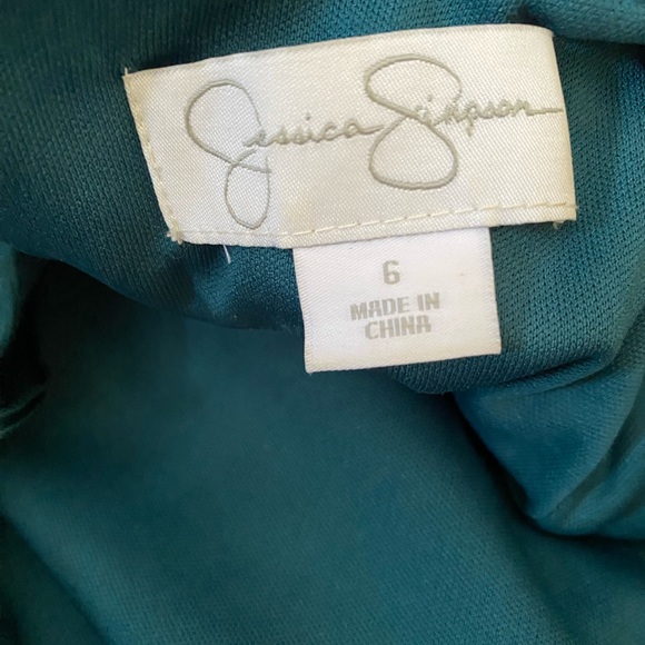 Jessica Simpson Teal Fall Spring Cocktail Casual Women’s Dress Puffed Sleeve, 6 - Picture 11 of 13